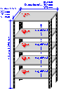 Estante modular em chapas, layout, para camara frigorifica